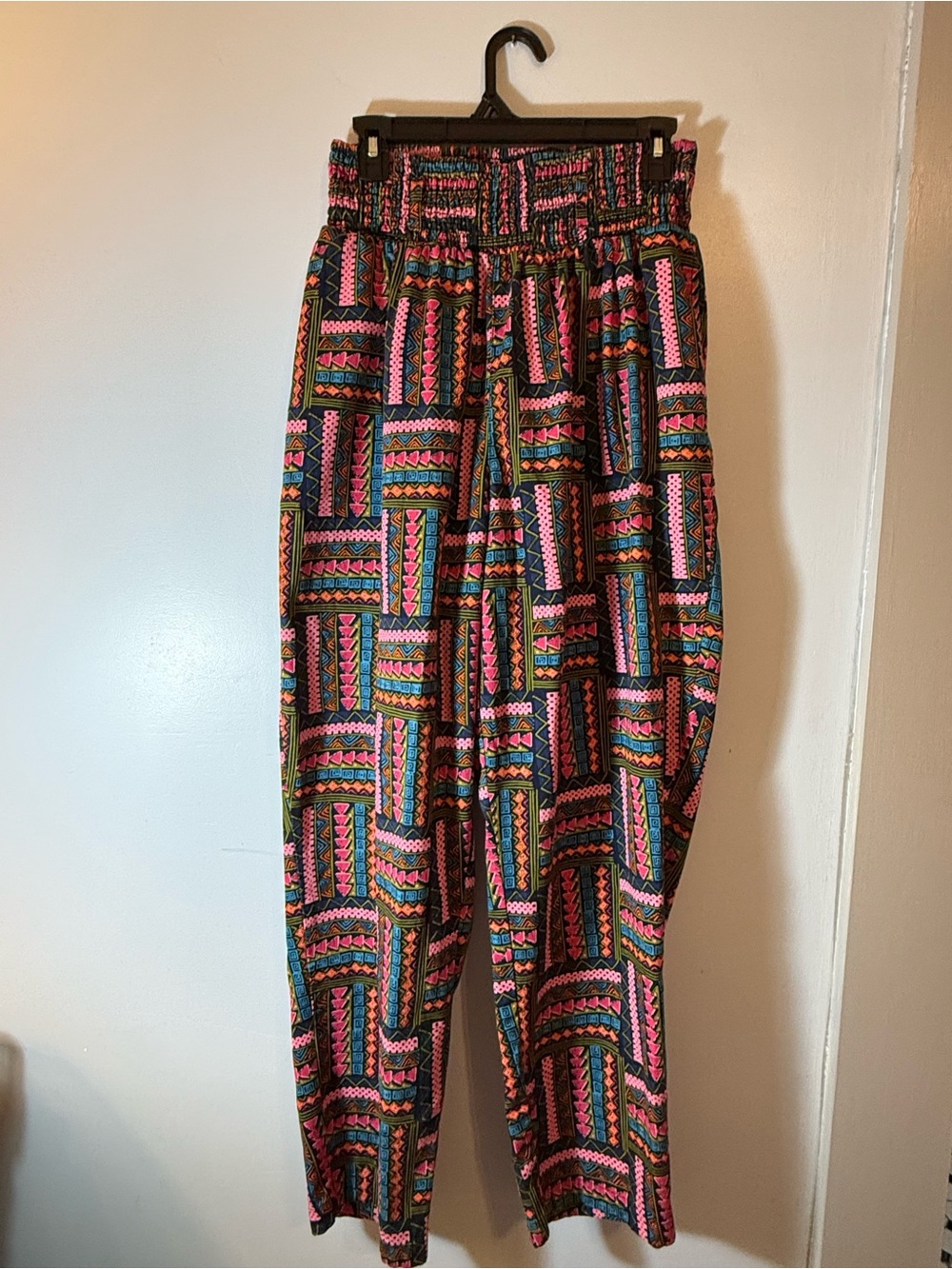 Lucy & Yak Alexa Cotton Trousers Artisan Patchwork Print 100% Cotton Size M EUC